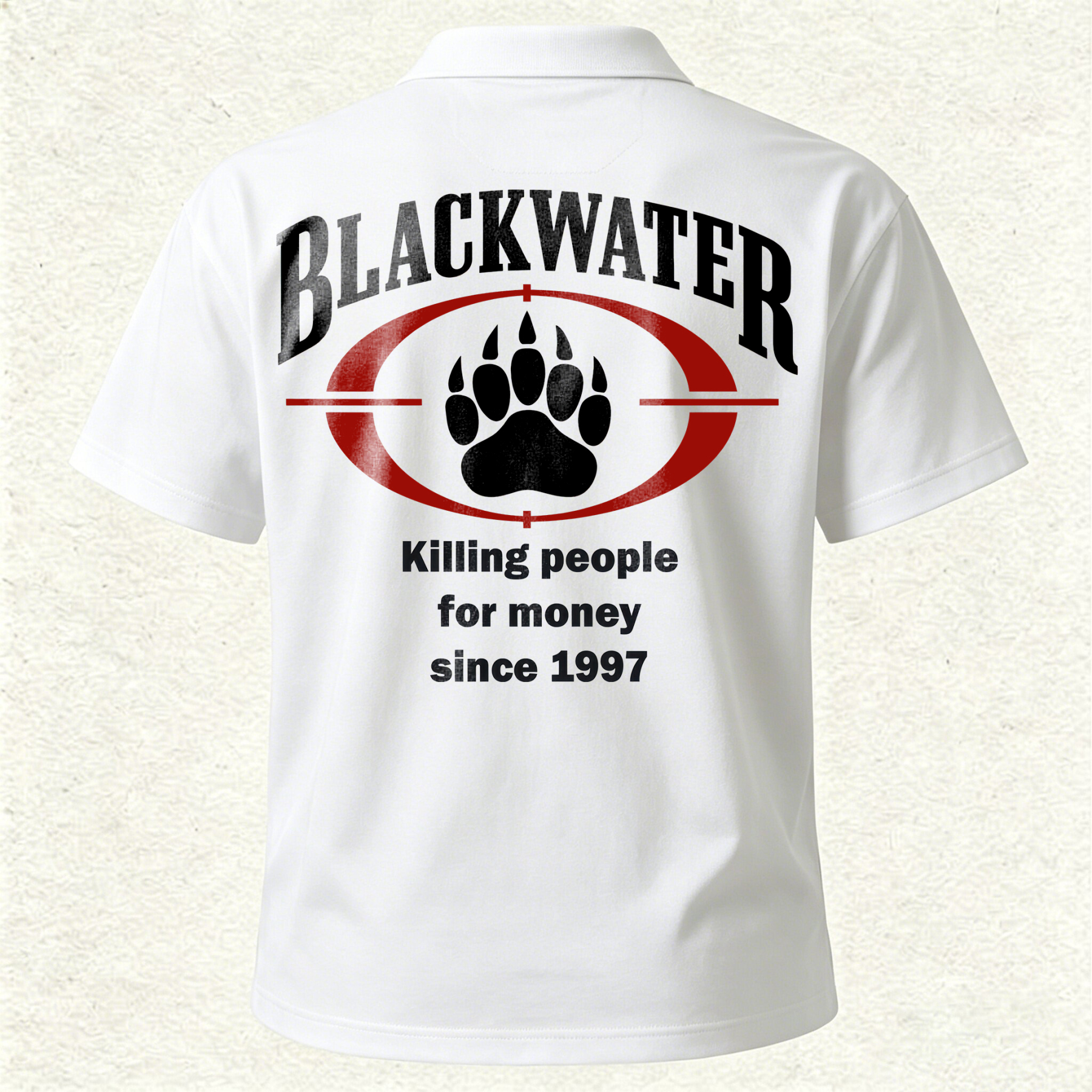 Blackwater Killing People for Money Since 1997 Printed Men's Polo Shirt