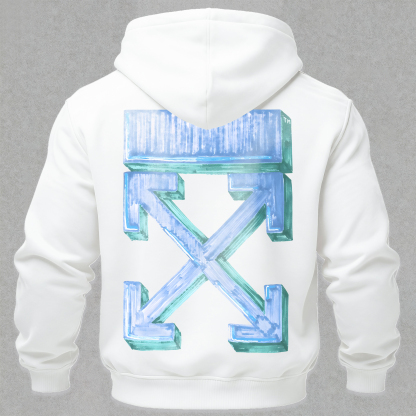 Off-White Printed Fleece-lined Unisex Hoodie