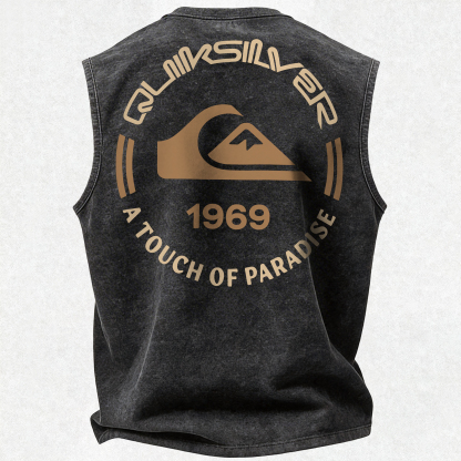 Vintage Surfing Print washed Tank