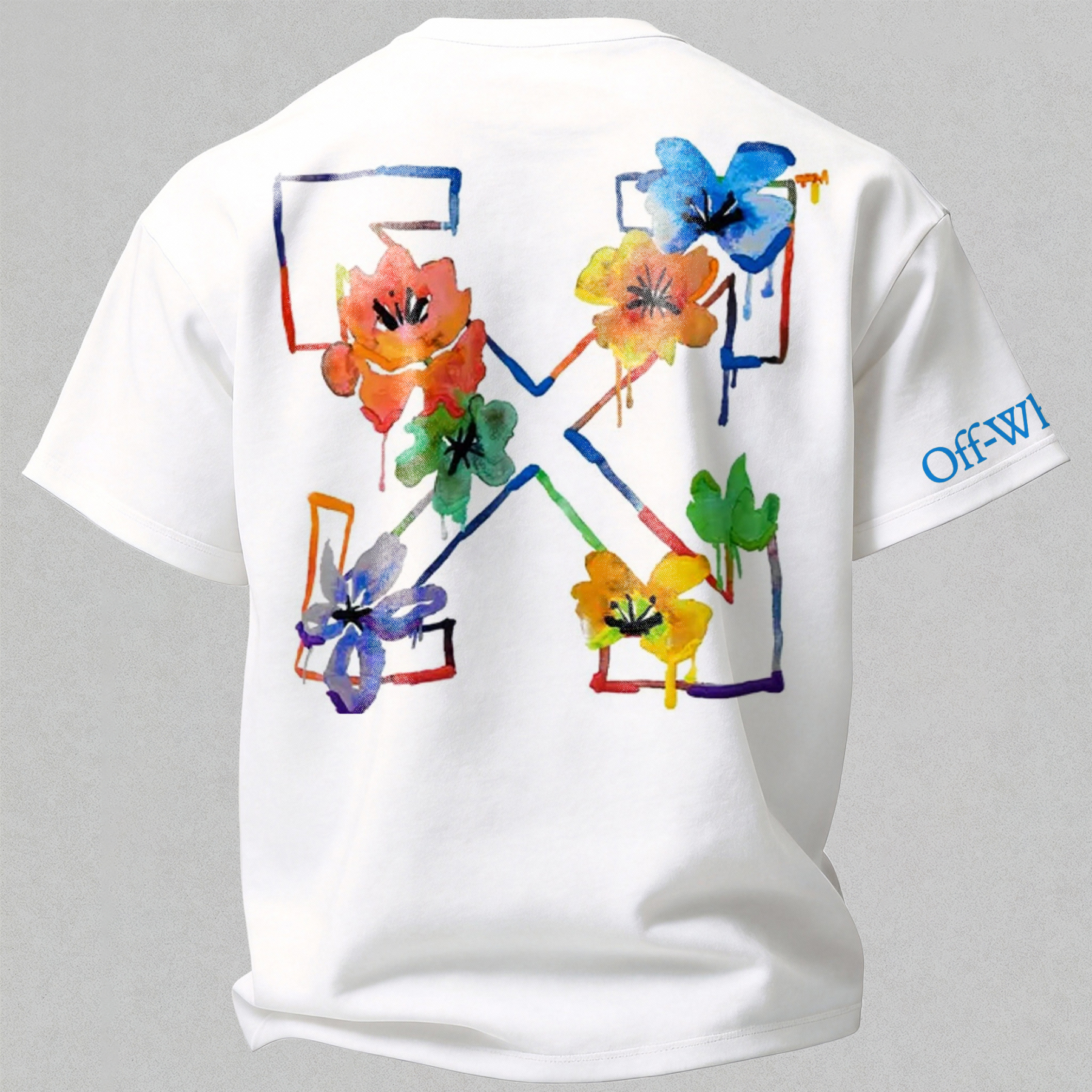 Off-White Floral Arrows Printed Oversized Unisex T-shirt