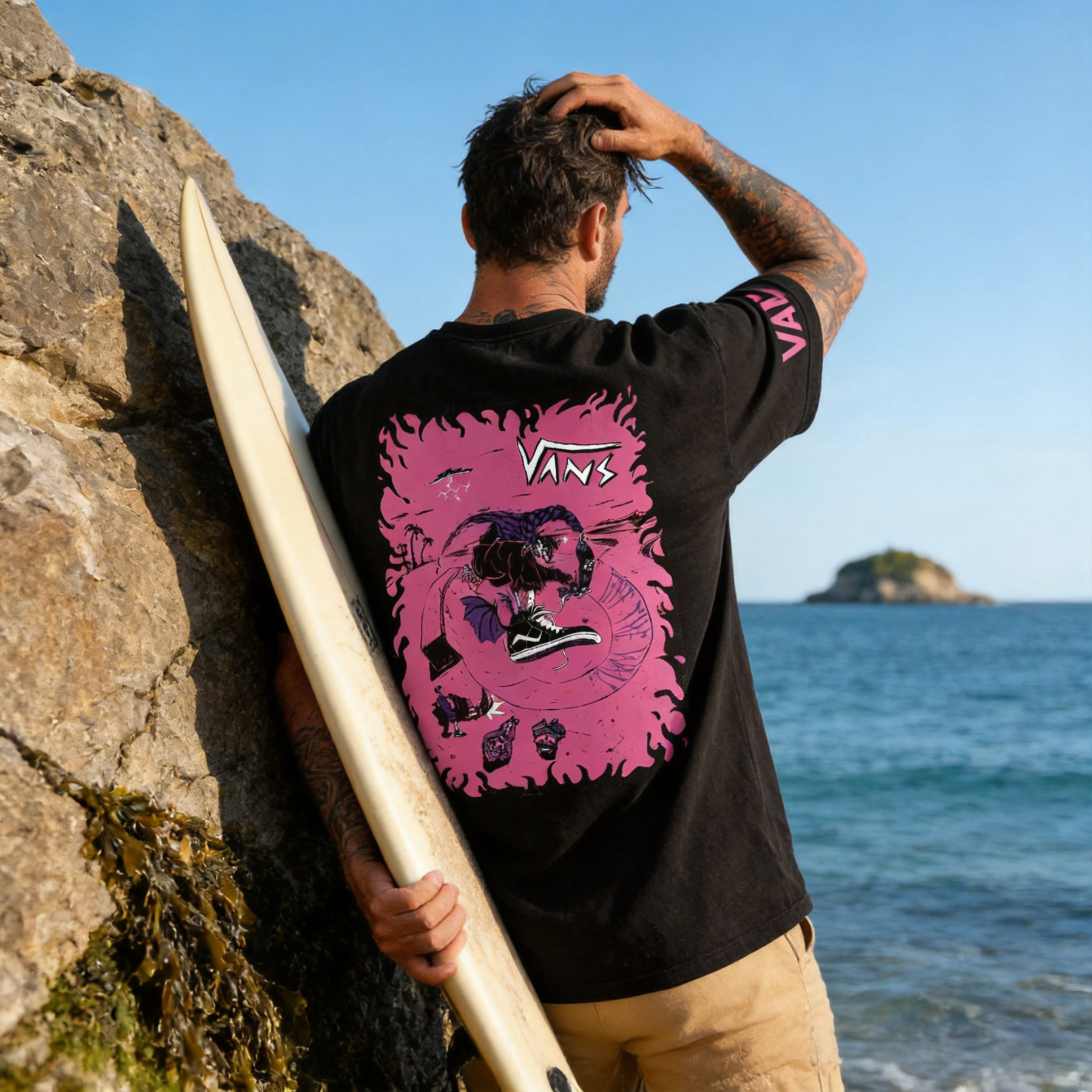 Vintage Vans Off The Wall Printed Oversized Unisex T-shirt