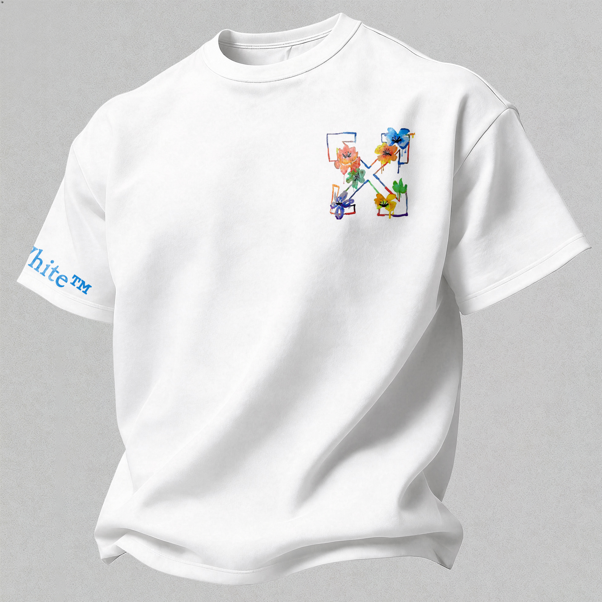 Off-White Floral Arrows Printed Oversized Unisex T-shirt