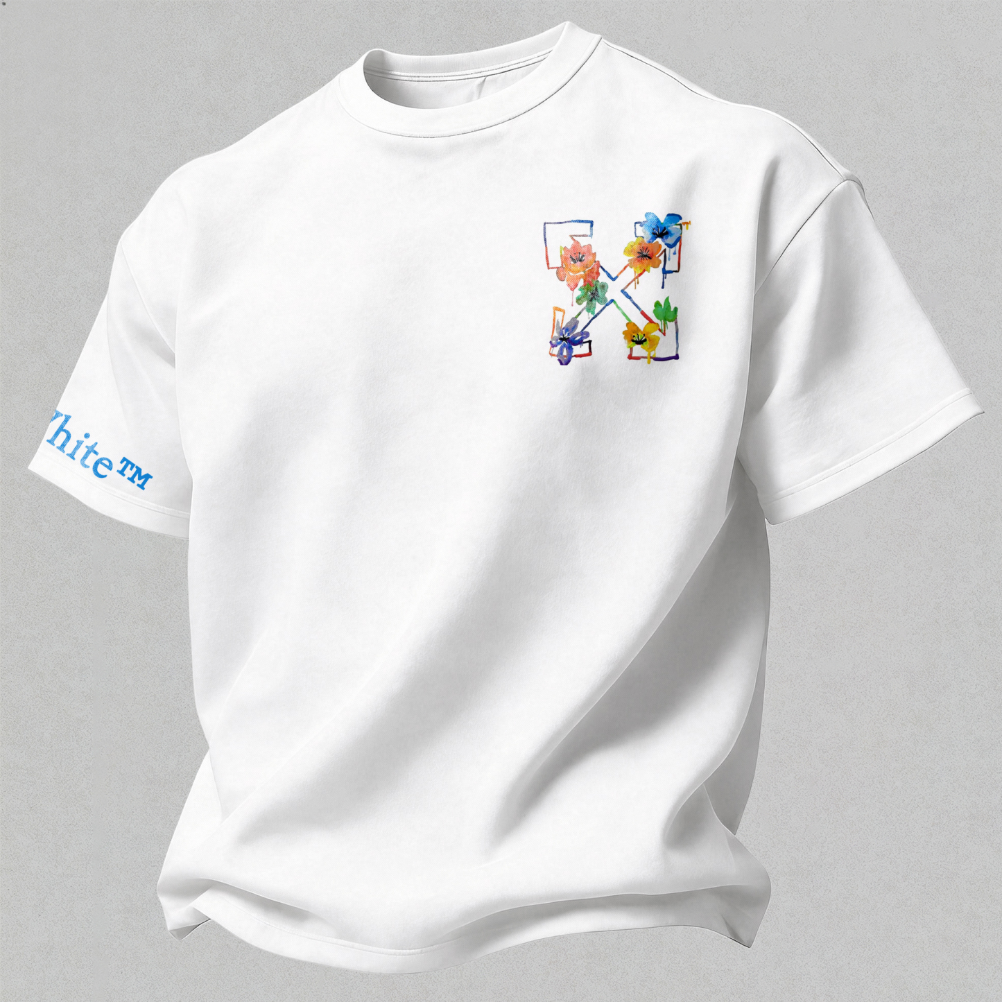 Off-White Floral Arrows Printed Oversized Unisex T-shirt