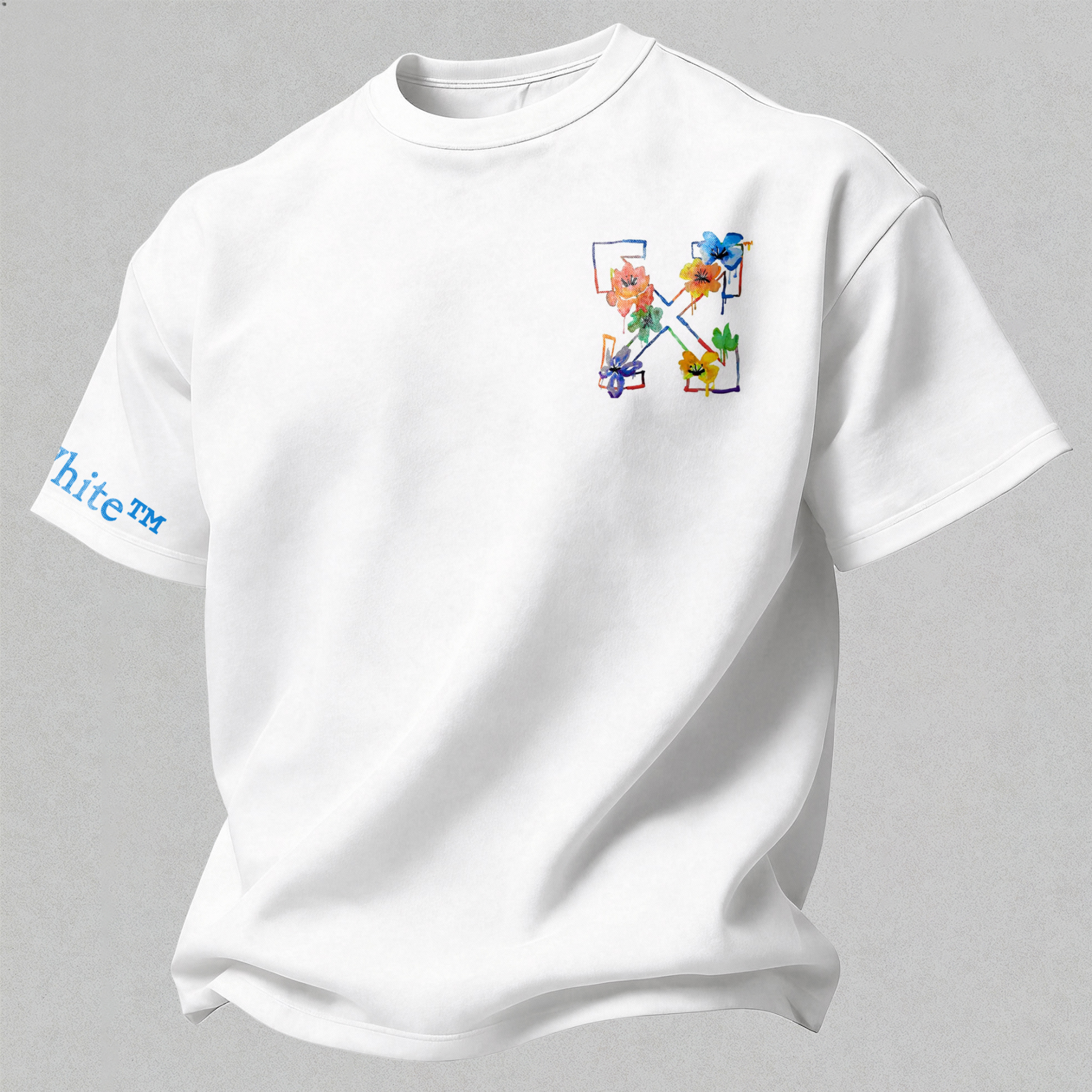 Off-White Floral Arrows Printed Oversized Unisex T-shirt