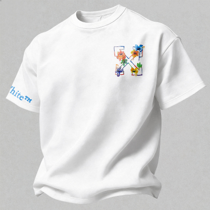 Off-White Floral Arrows Printed Oversized Unisex T-shirt