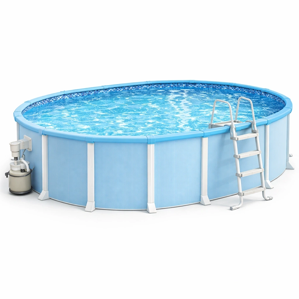 Runder Frame Pool Hellblau-lervona