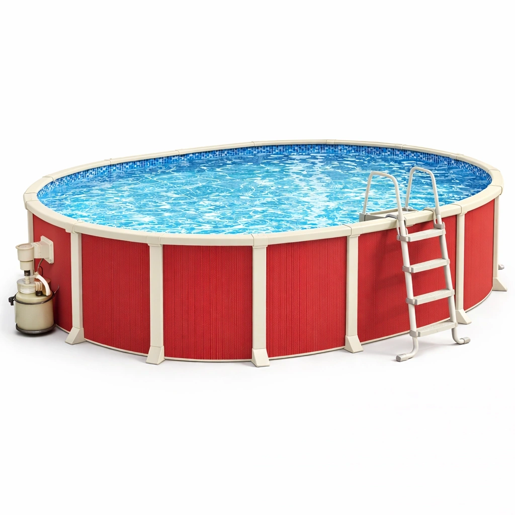 Runder Gartenpool Rot-lervona