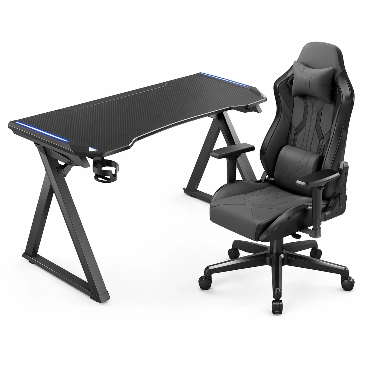 Gaming Schreibtisch Set Schwarz-lervona