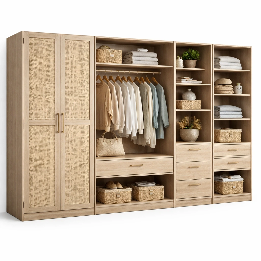 Kleiderschrank System Holz Natur-lervona