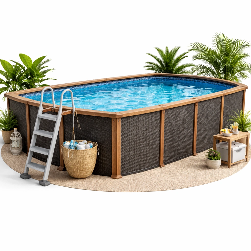 Rechteckiger Gartenpool Braun-vrivon