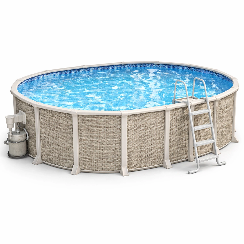 Runder Stahlrahmen Pool Hellbeige-vrivon