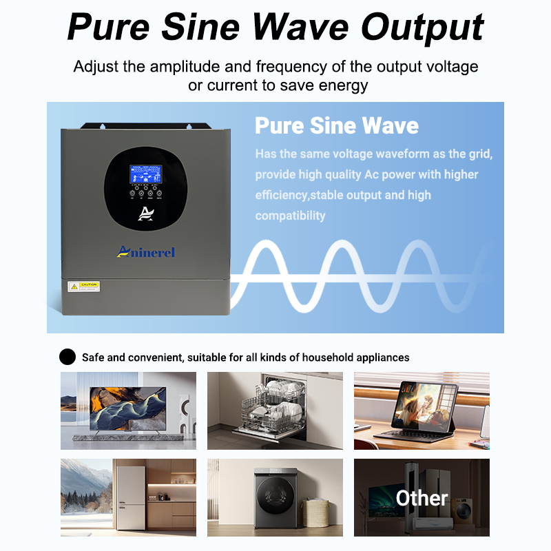 [0% Vat]Aninerel 2.5KW 12V 230V Hybrid Solar Inverter MPPT Pure Sine Wave Off-Grid Inverter with WIFI Function 30VDC-160VDC-Aninerel 
