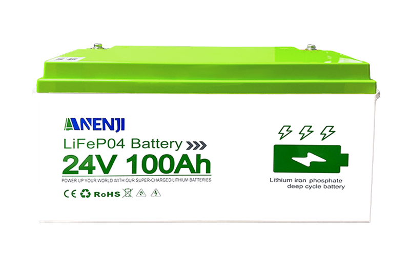 Anenji 24V 100AH LiFePO4 Battery Deep Cycles Lithium Iron Phosphate Battery - ANENJISOLAR