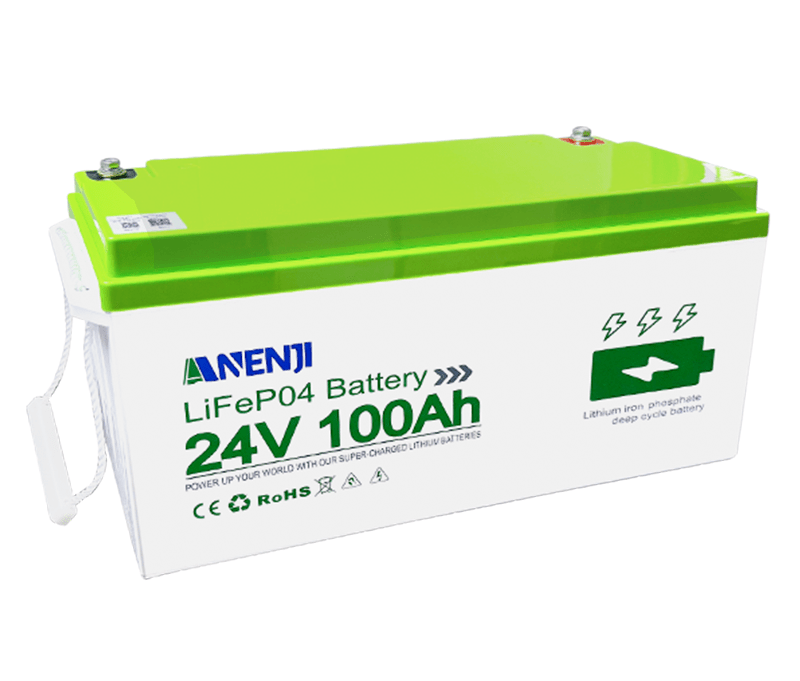 Anenji 24V 100AH LiFePO4 Battery Deep Cycles Lithium Iron Phosphate Battery - ANENJISOLAR