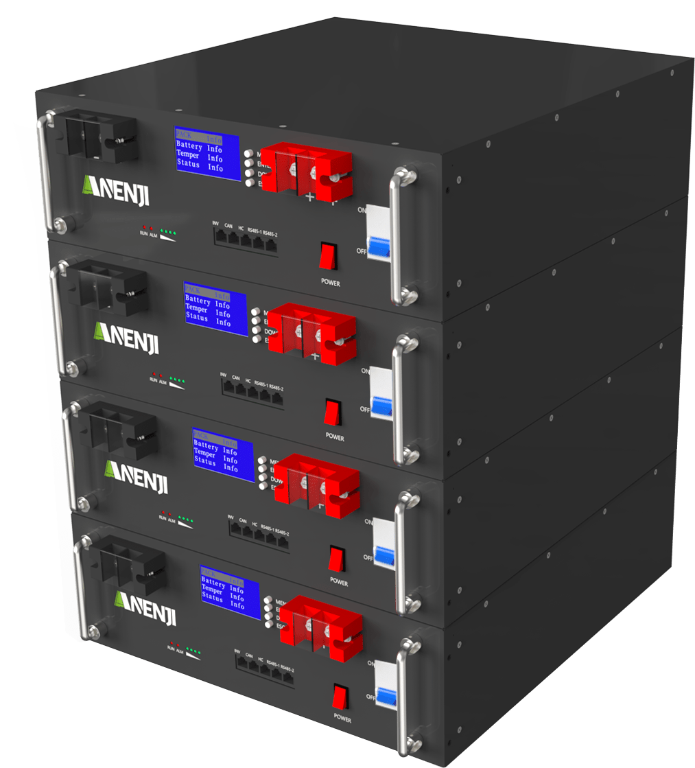 Anenji 51.2V 100Ah Rack - mounted LiFePO4 Battery 6000+ Cycles Built in BMS 5KWH Support Parallel for Solar System - ANENJISOLAR
