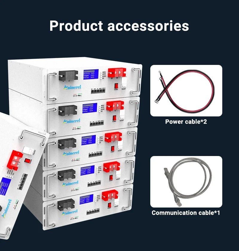 Aninerel- 51.2V 100Ah Rack-mounted LiFePO4 Battery 6000+ Cycles Built in BMS 5KWH Support Parallel for Solar System-Aninerel 