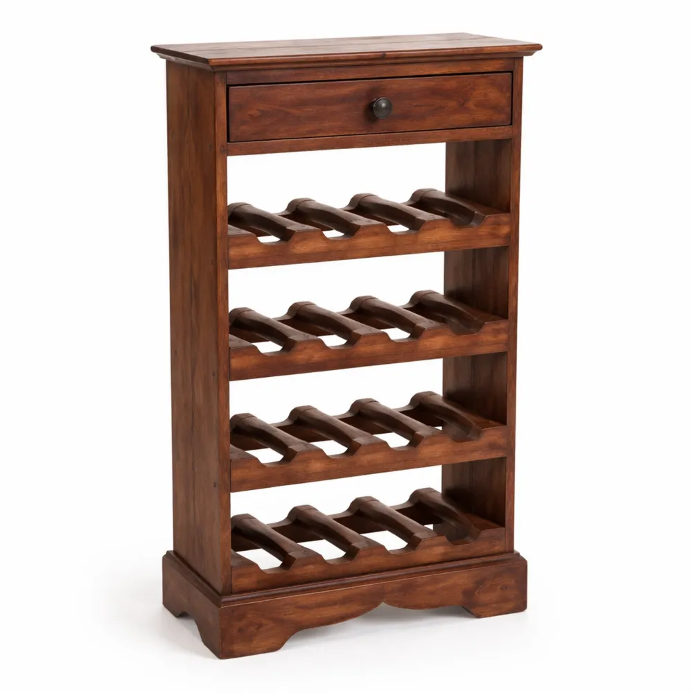 Cantinetta in Legno Massiccio per Vino, 85 x 55 x 23 cm, Colore Marrone Chiaro