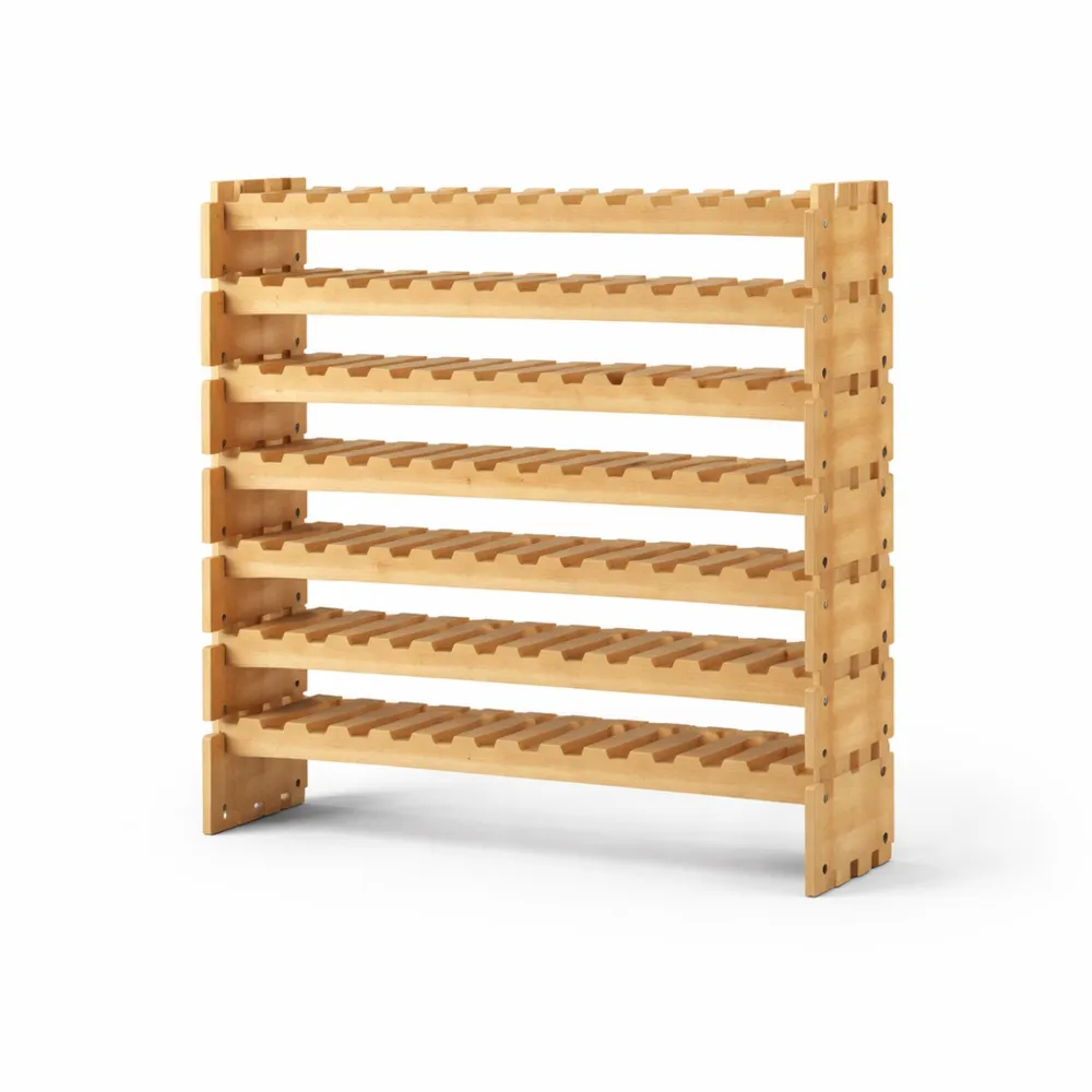 Cantinetta modulare in legno per 108 bottiglie, 9 livelli, ideale per cucina e bar