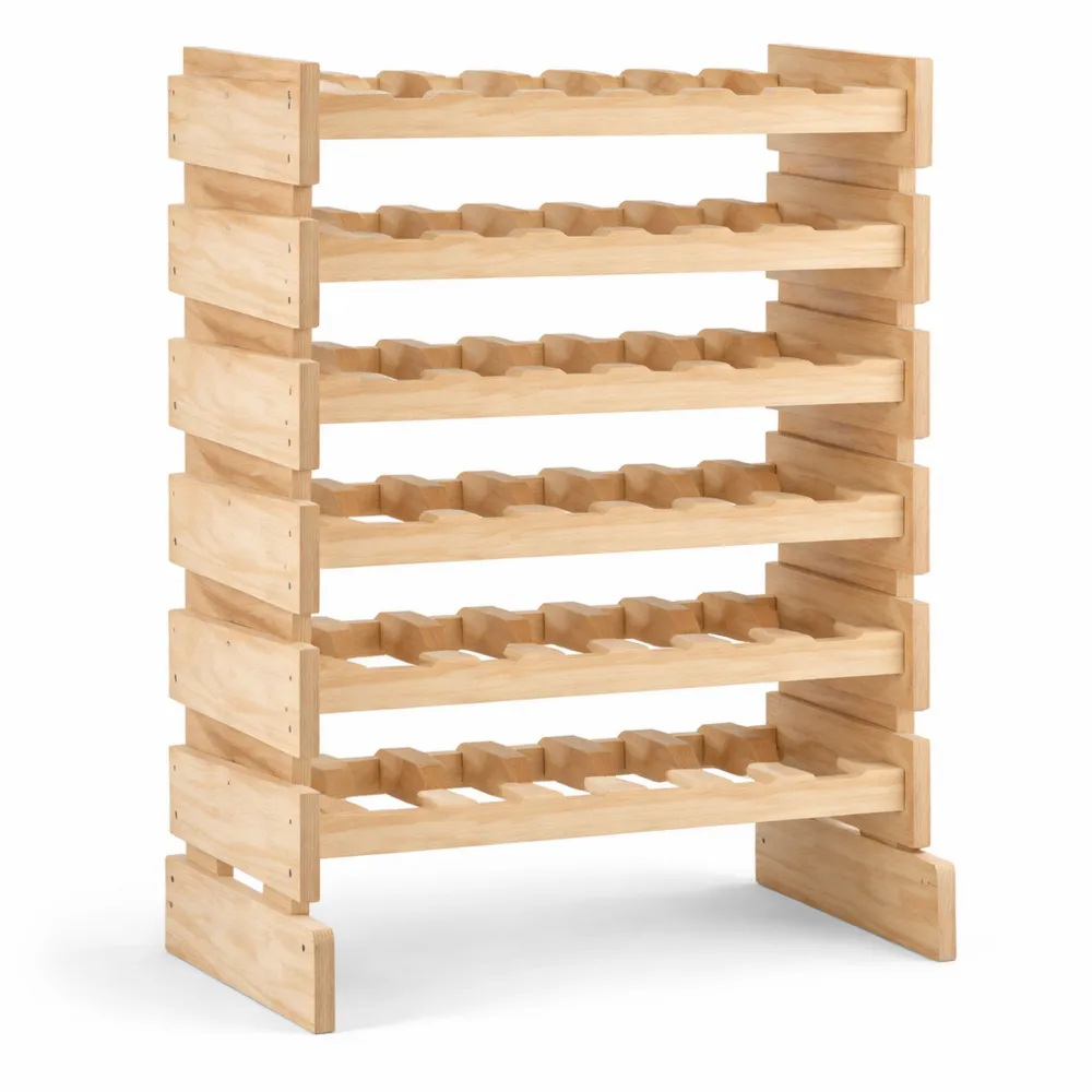 Portabottiglie in Legno per 72 Bottiglie con Ripiani Multipli