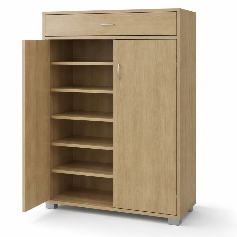 Scarpiera Salvaspazio in Legno con Cassetto Facile da Montare, Mobile Multiuso per Ingresso e Camera da Letto