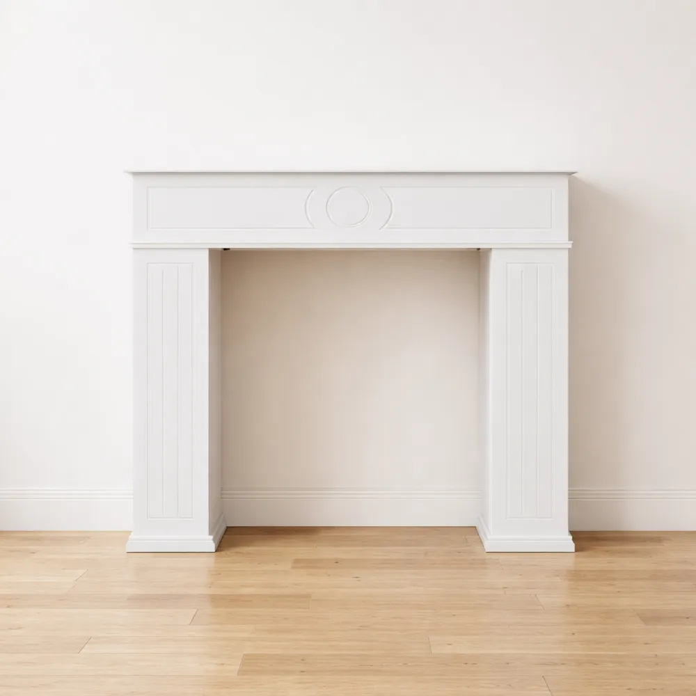 Credenza in legno bianco con scaffale e vano portaoggetti, 107 x 100 cm