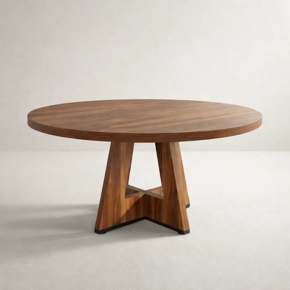 Tavolo Rotondo in Legno per Sala da Pranzo 120cm