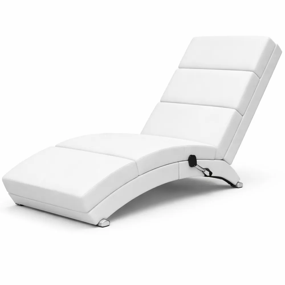 Lettino Relax Ergonomico con Funzione Massaggiante in Similpelle Bianco