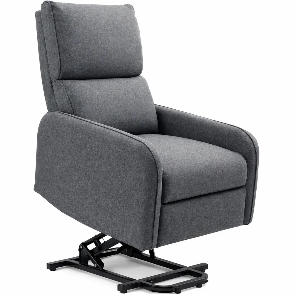 Poltrona Relax Elettrica Reclinabile con Poggiapiedi e Tasca Laterale, Grigio Carbone