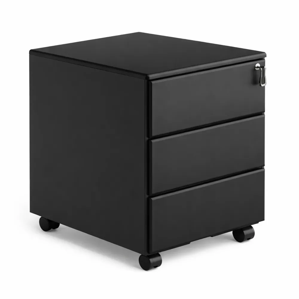 Cassettiera da Ufficio con Rotelle e 3 Cassetti per Documenti