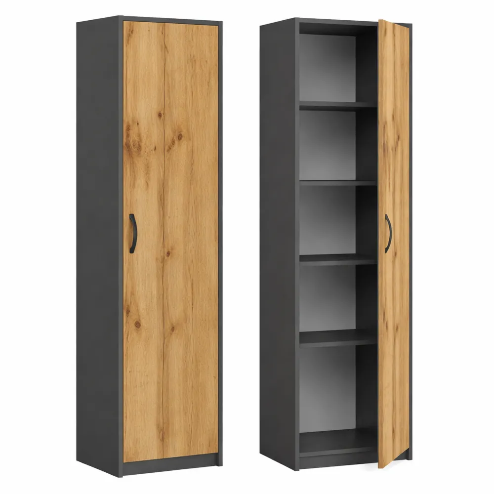 Armadio multiuso con porta e scomparti 180x40x35 cm