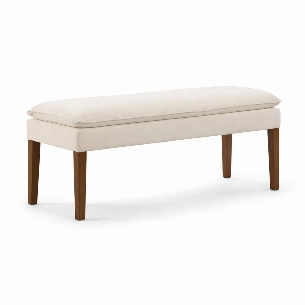 Panca Imbottita Moderna per Ingresso o Camera da Letto, Bianca