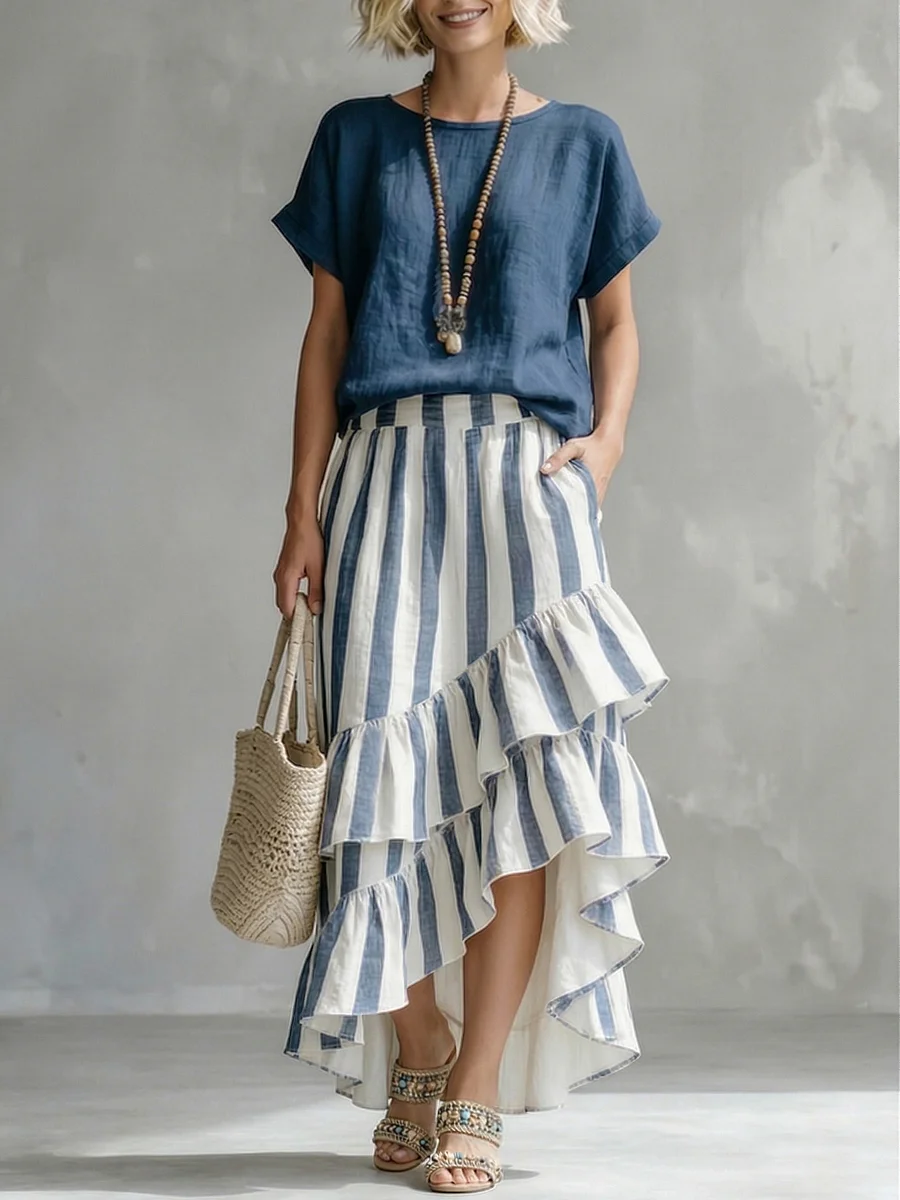 cozy-loose-fit-striped-cotton-linen-two-piece-set