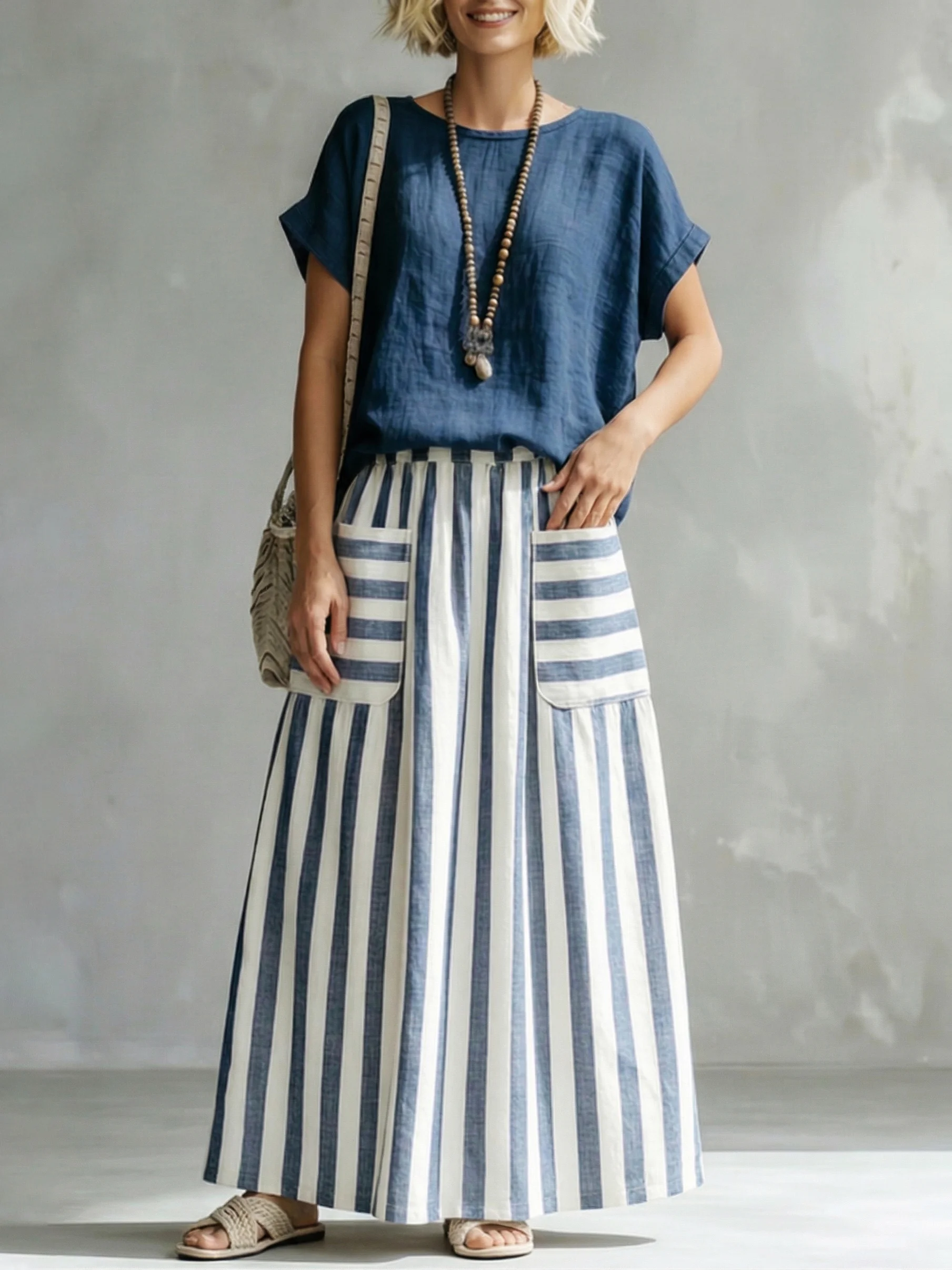cozy-loose-fit-striped-cotton-linen-two-piece-set