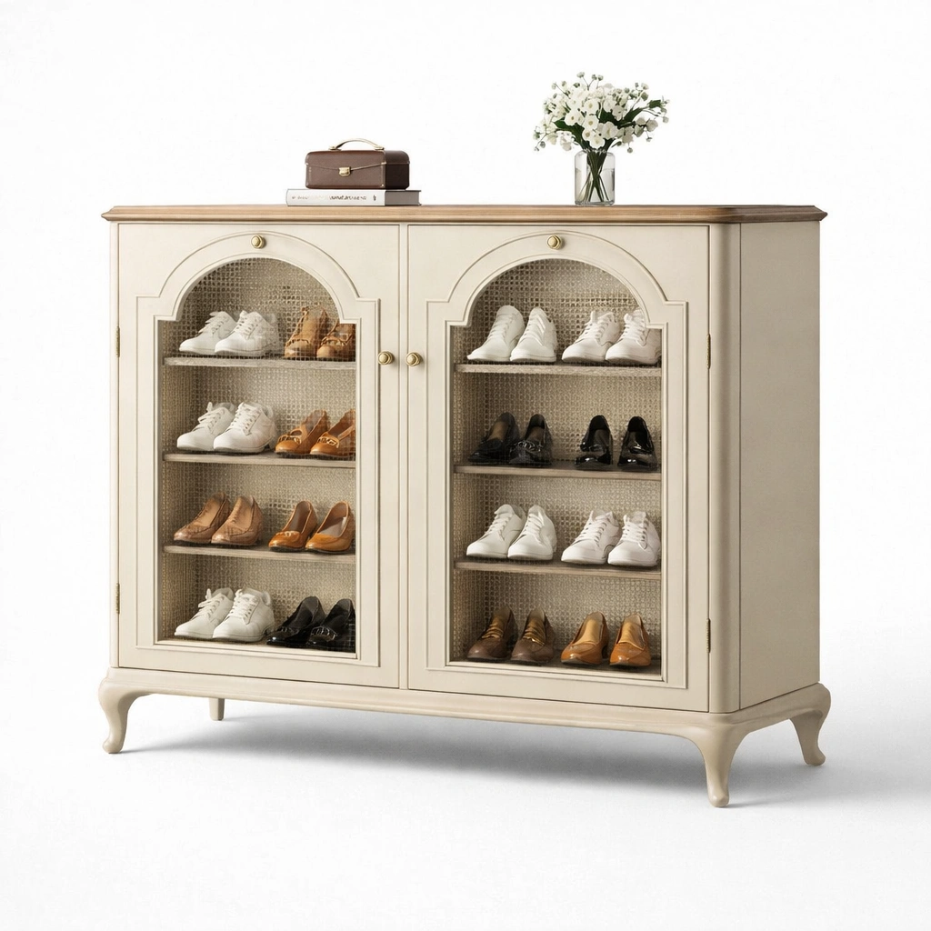Klassischer schuhschrank in beige-kerlnova