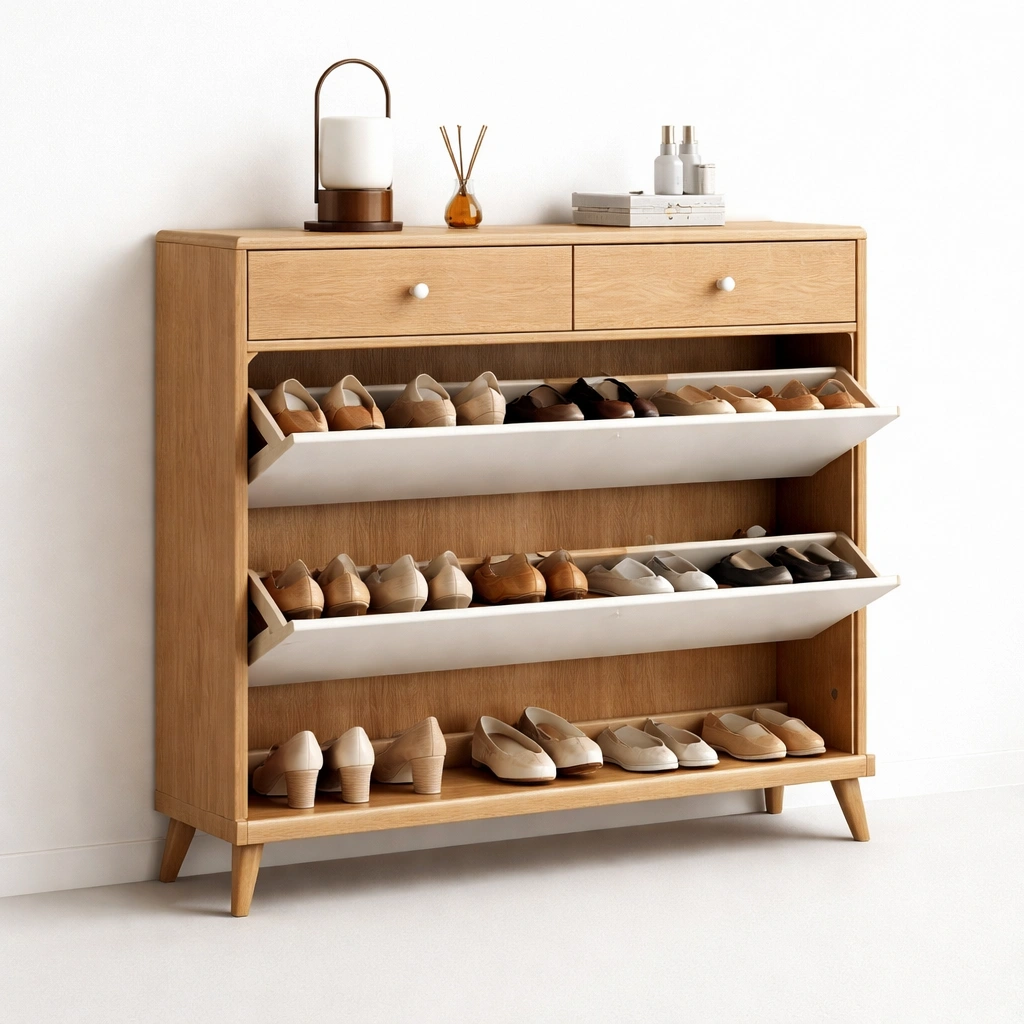 Moderner schuhschrank mit klappfaechern-kerlnova