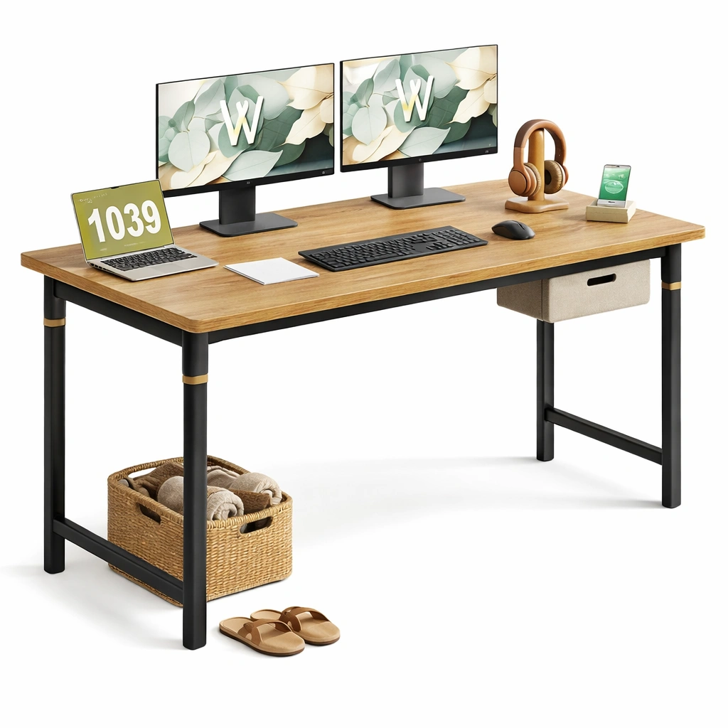 Schreibtisch modern holz und metall-kerlnova