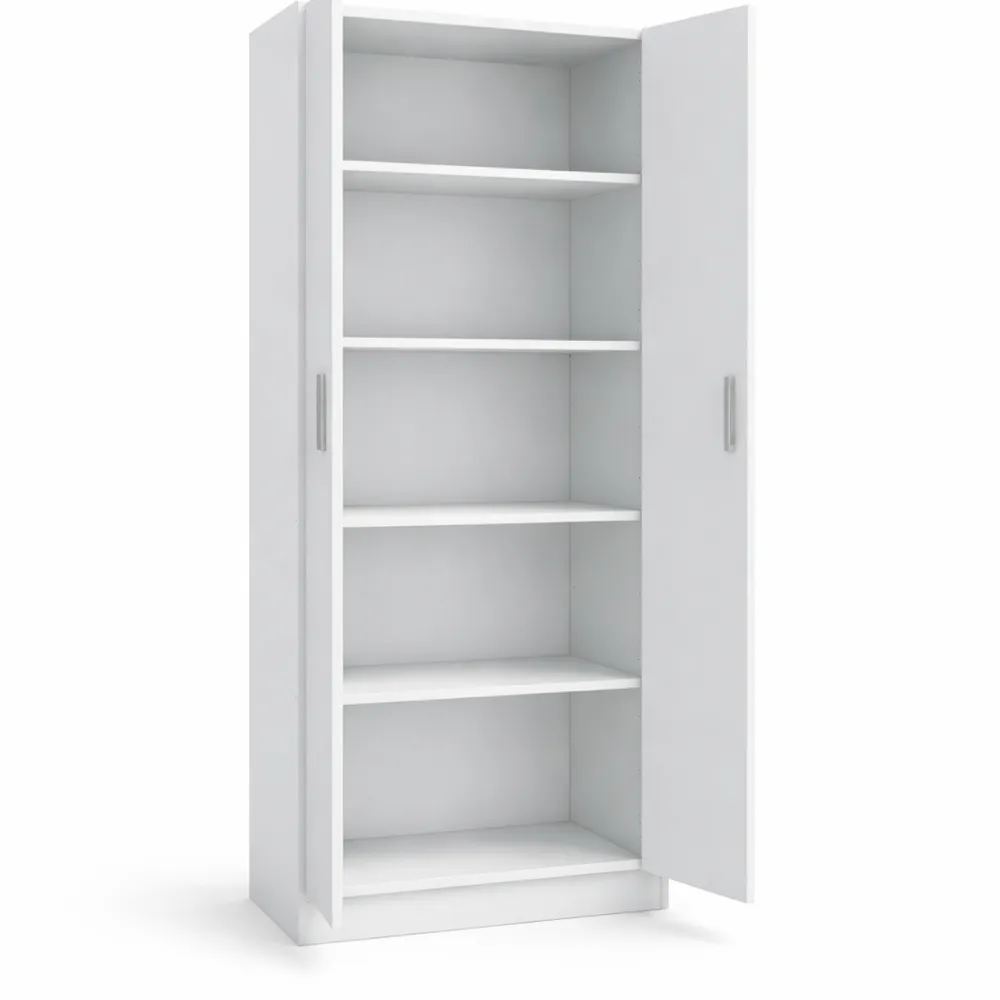 Armadio Multiuso in Melamina Bianca 180x59x37 cm