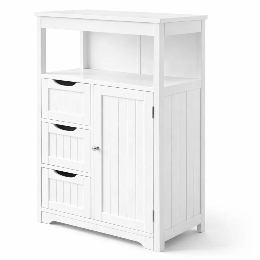 Armadietto da Bagno con Cassetto e Ripiano Regolabile Bianco