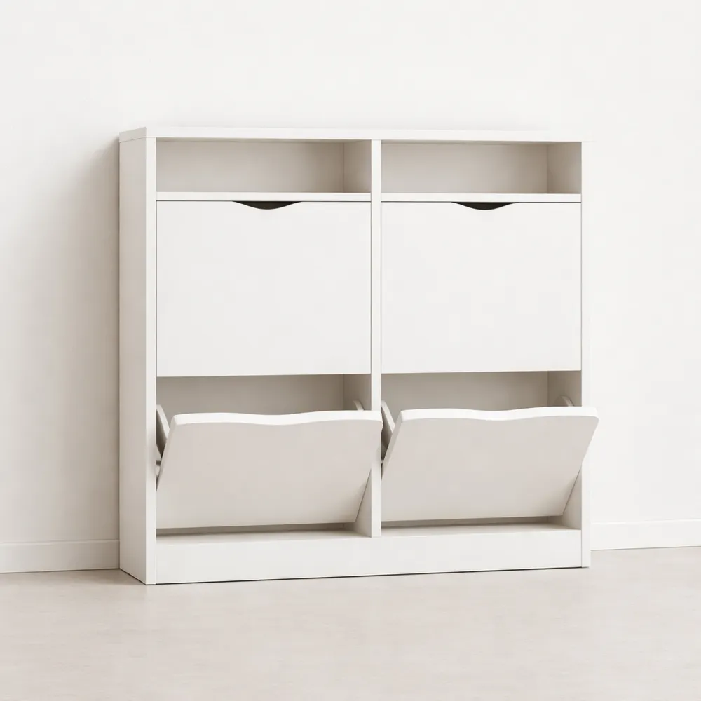 Scarpiera Salvaspazio con 4 Ante a Ribalta per Ingresso e Corridoio