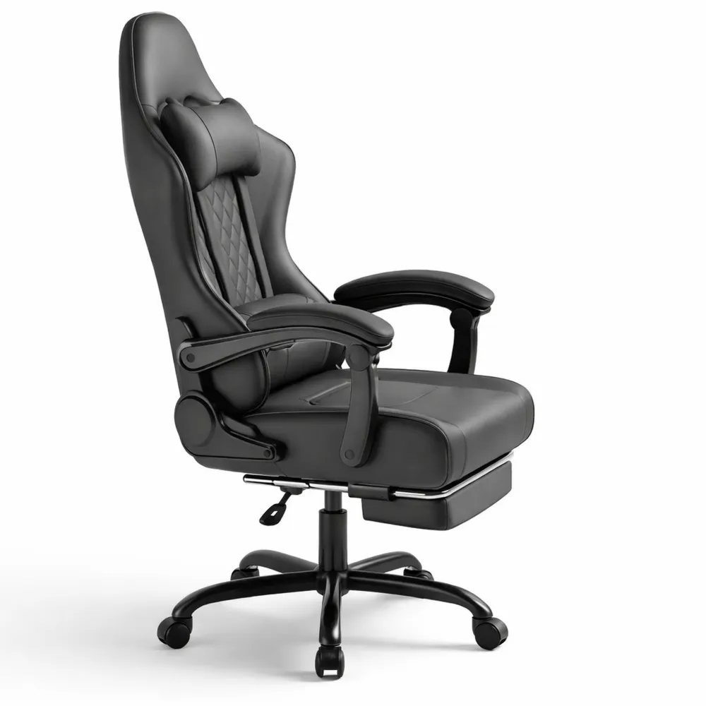 Sedia Ergonomica da Gaming con Massaggio e Poggiapiedi