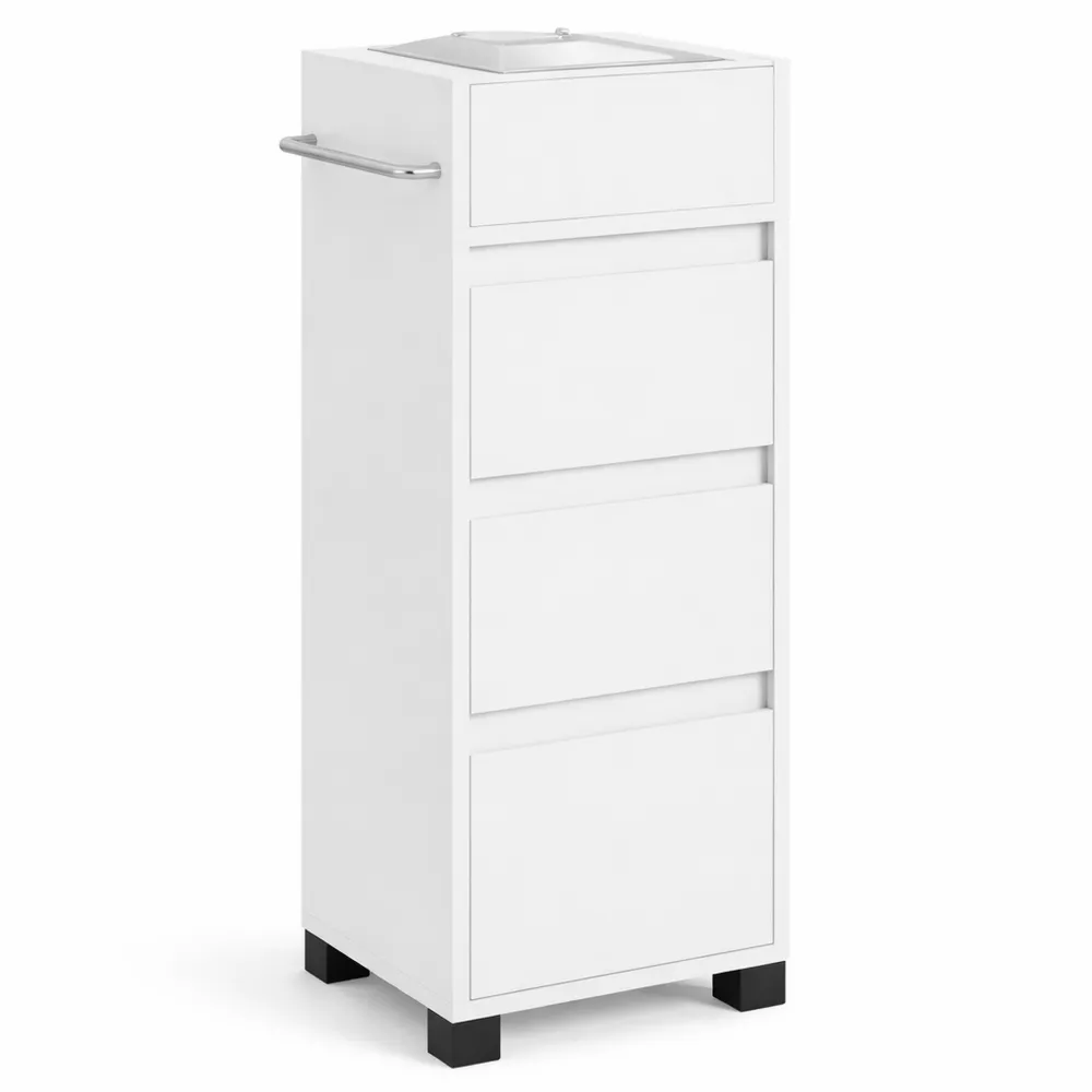 Mobiletto da Bagno Salvaspazio con 3 Cassetti e 4 Scomparti