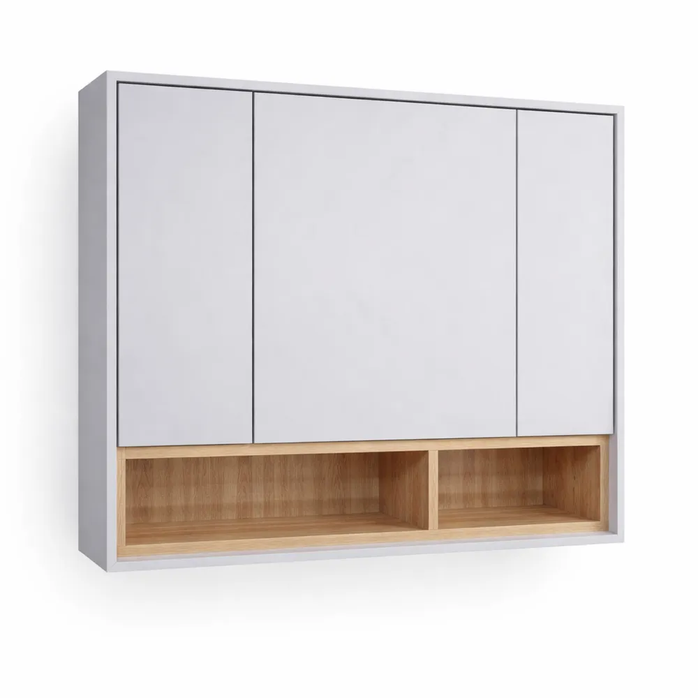 Specchio Contenitore per Bagno Bianco 80x72 cm