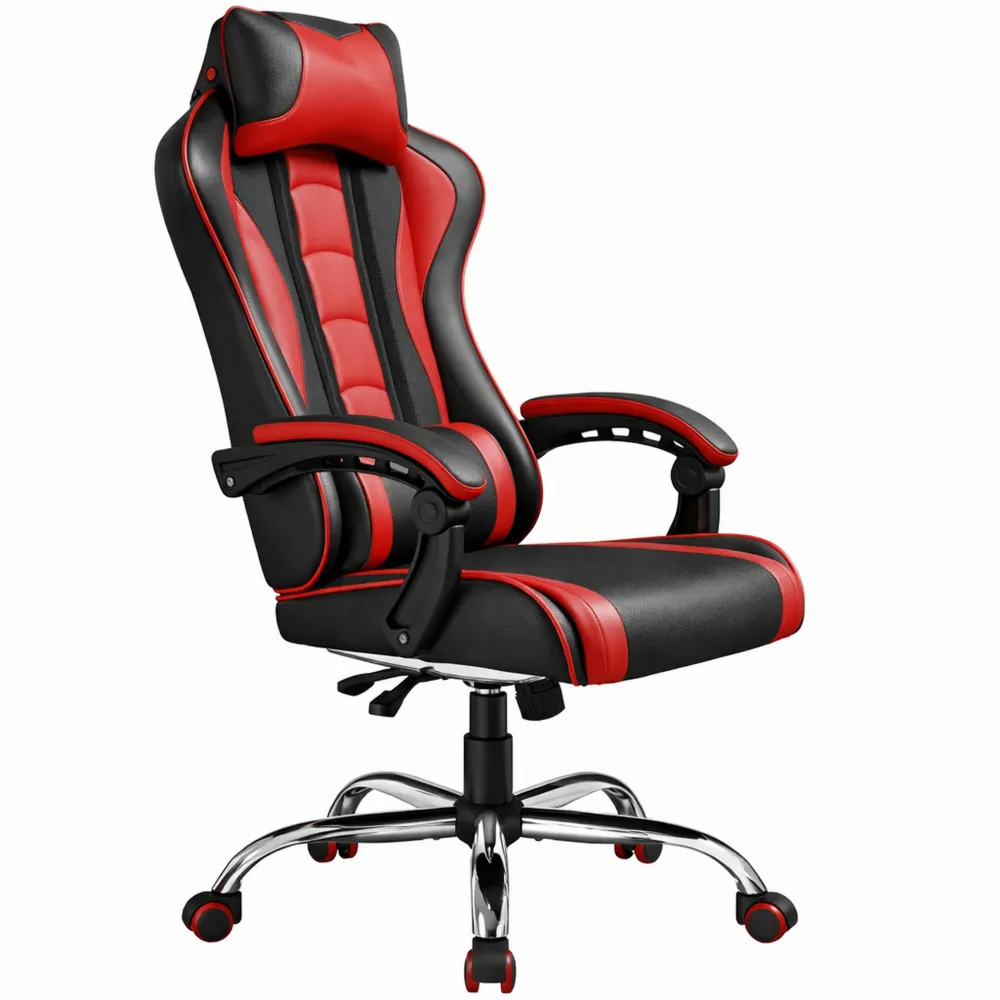 Sedia Gaming Ergonomica Reclinabile con Supporto Lombare e Poggiapiedi
