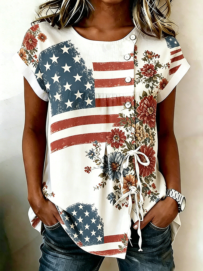 Women's 250th Anniversary Floral Print Top