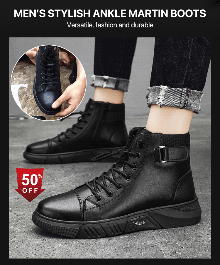 🔥Last Day 49% OFF! 2026 Men's Genuine Leather Martin Boots[Large Size 39-48 ]