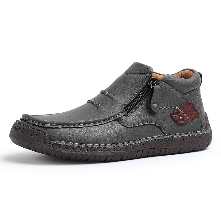 Men’s Handmade Premium Leather Slip-On Driving Boots – Wide Toe, Arch Support