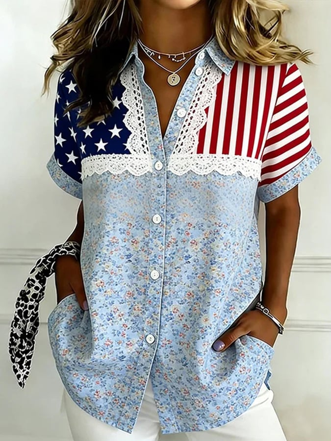 Women's Casual Floral Print Shirt