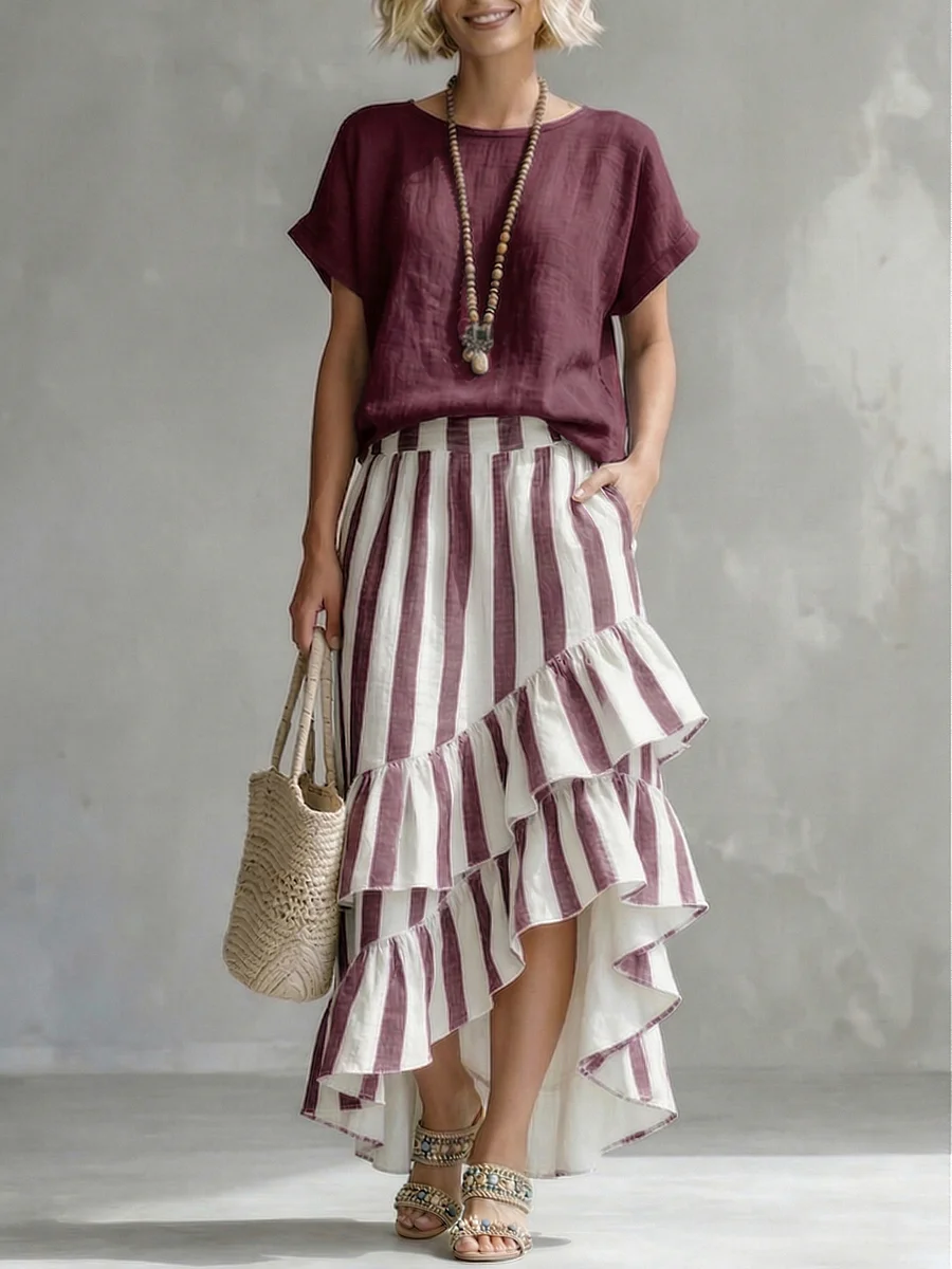 cozy-loose-fit-striped-cotton-linen-two-piece-set