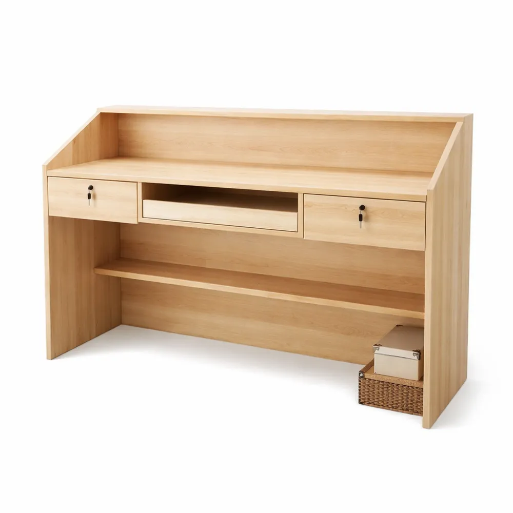 Bancone reception moderno ed elegante con passacavi, ideale per uffici e saloni (60 x 38 cm)