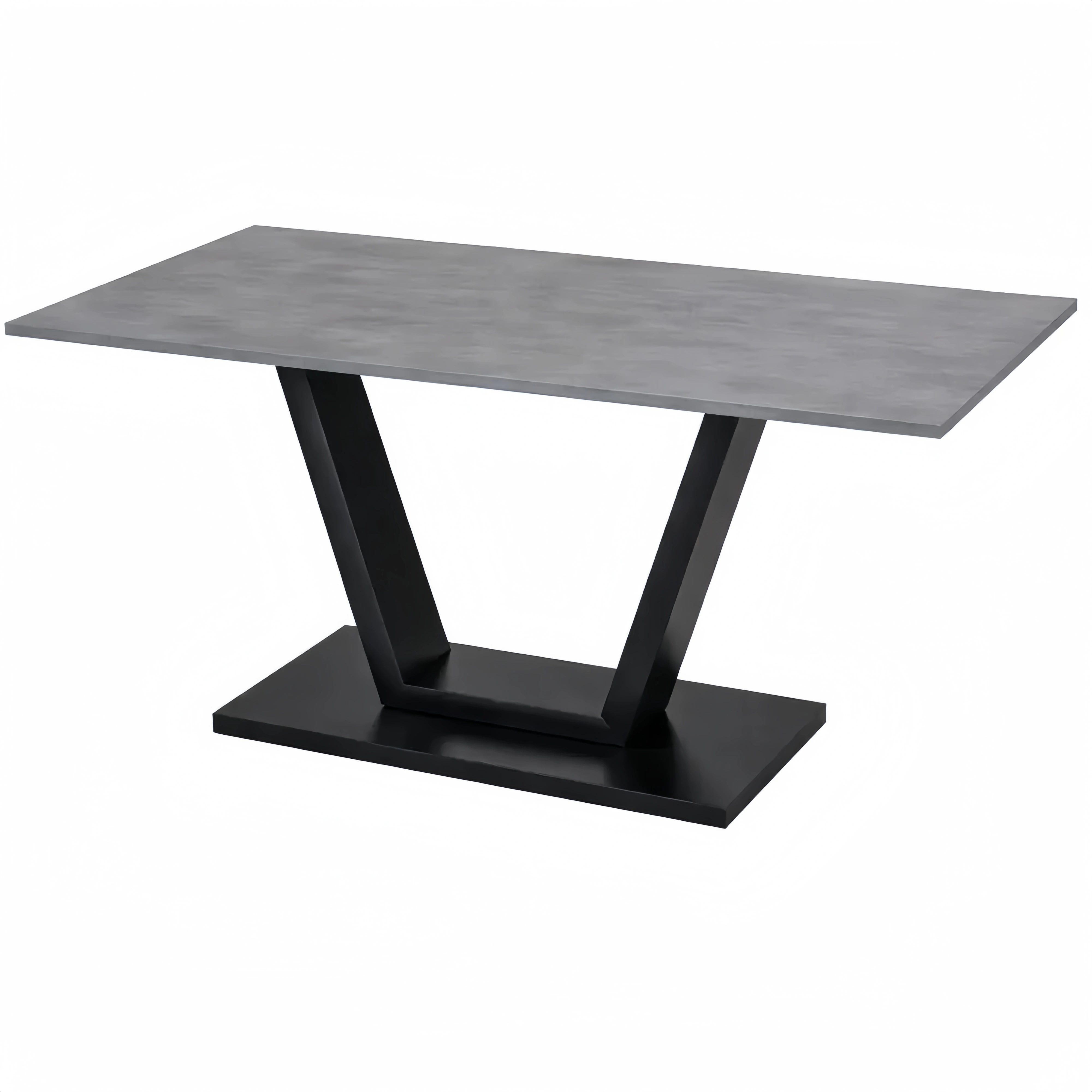 Tavolo da pranzo moderno con piano effetto marmo grigio per 4-6 persone